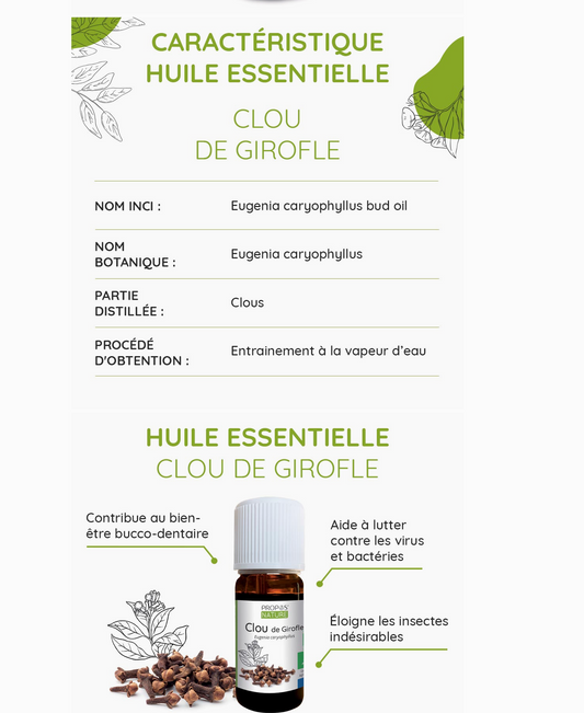 Propos'NatureHuile Essentielle de Clou de Girofle Bio 10ml