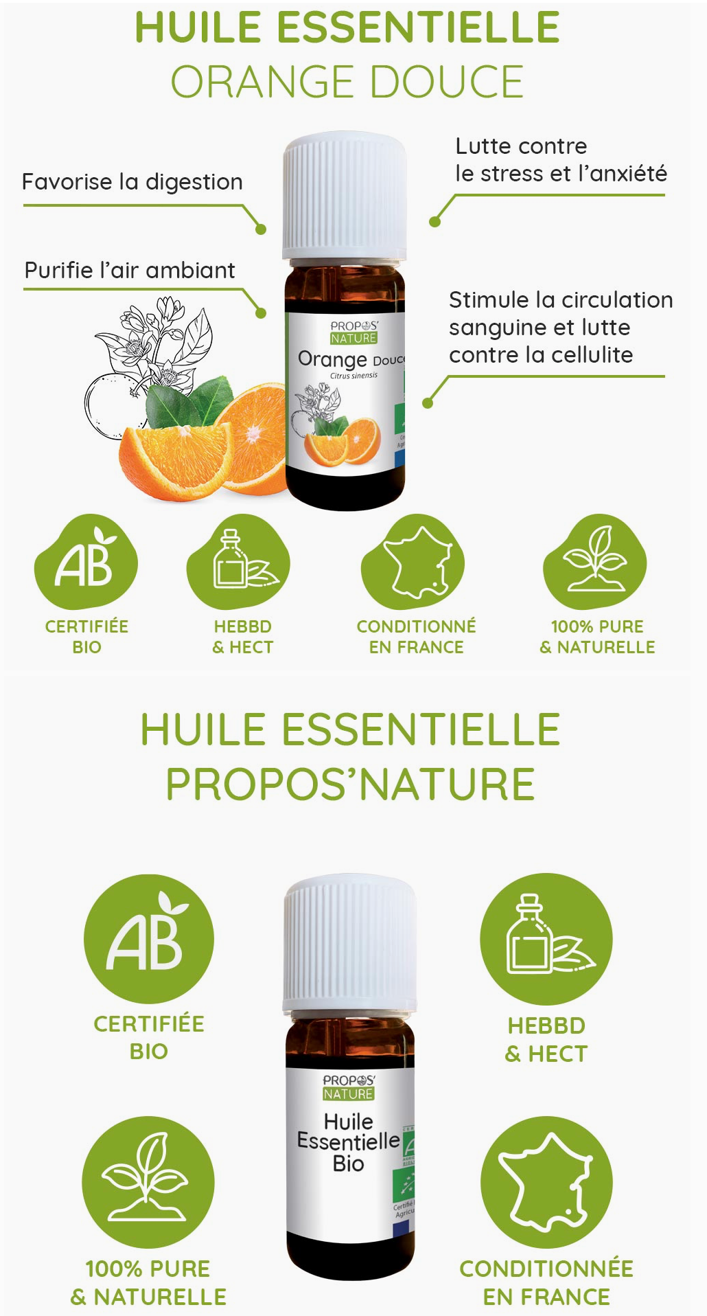 Propos'NatureHuile Essentielle d'Orange douce Bio 10ml